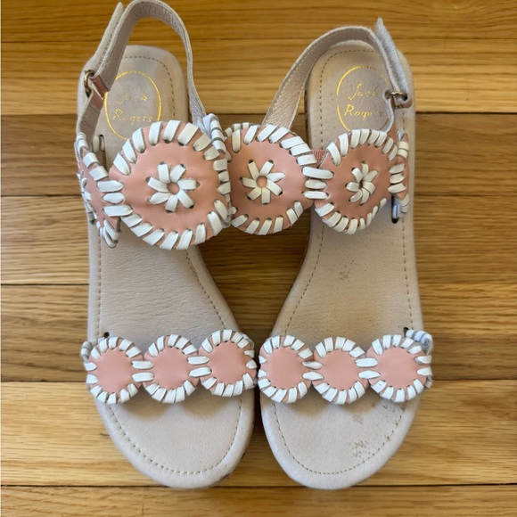 Jack Rodger’s Miss Luccia Pink Wedge Sandals size 4 - Picture 2 of 6